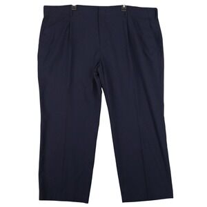 Kilburne & Finch Dress Pants Mens 50x28 Navy Blue Pleated Stretch Office Wear